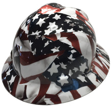 Load image into Gallery viewer, Hydro Dipped Hard Hat MSA Full Brim American Flags