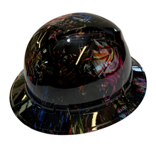 Load image into Gallery viewer, Hydro Dipped Hard Hat Ridgeline Full Brim Custom Colored Graffiti Flaming Skulls