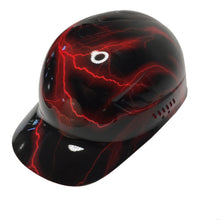 Load image into Gallery viewer, Custom Hydro Dipped Bump Cap Red Lightning High Gloss