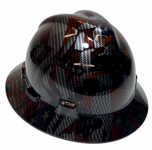 Load image into Gallery viewer, Hydro Dipped Carbon Fiber American Flags High Gloss MSA V-Gard Full Brim