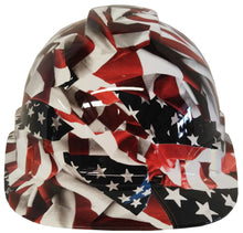 Load image into Gallery viewer, Hydro Dipped Hard Hat Ridgeline Cap Style Custom American Flags
