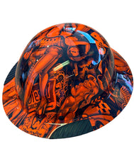 Load image into Gallery viewer, Hydro Dip HiVis Orange Naughty Boy Lift DAX Fiber HDF-15 Full Brim Hard Hat