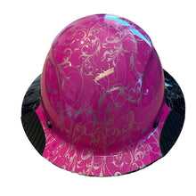 Load image into Gallery viewer, Black and Pink Lilies Lift DAX Fifty 50 Carbon Fiber Full Brim Hard Hat