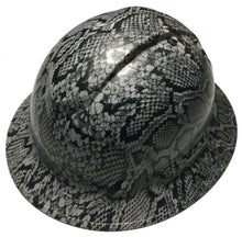Load image into Gallery viewer, Hydro Dipped Hard Hat Ridgeline Full Brim Custom Light Gray Snake Skin
