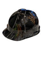 Load image into Gallery viewer, Hard Hat MSA V-Gard Cap Style Custom Hydro Dipped Black Vista Camo