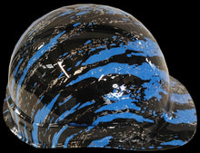 Load image into Gallery viewer, Hydro Dipped Hard Hat Ridgeline Cap Style Custom Light Blue Marble Splash