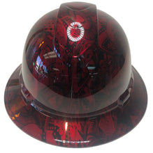Load image into Gallery viewer, Hydro Dipped Hard Hat Ridgeline Full Brim Custom Red Kandy Gambler