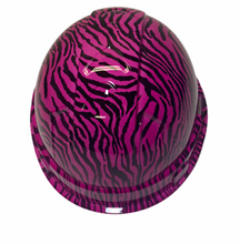 Load image into Gallery viewer, Hydro Dipped Custom Hard Hat Ridgeline Cap Style Pink Zebra