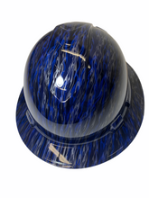 Load image into Gallery viewer, Hydro Dipped Hard Hat Ridgeline Full Brim Custom Blue and Silver Flames