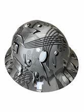 Load image into Gallery viewer, Hydro Dipped Hard Hat Ridgeline Full Brim Custom White Music Symbols