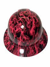 Load image into Gallery viewer, Hydro Dipped Hard Hat Ridgeline Full Brim Custom Pink Flames