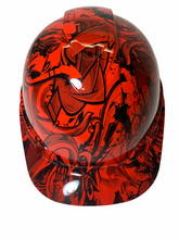 Load image into Gallery viewer, Custom Hydro Dip Hard Hat Ridgeline Cap Style Custom Red Graffiti
