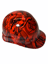 Load image into Gallery viewer, Custom Hydro Dip Hard Hat Ridgeline Cap Style Custom Red Graffiti