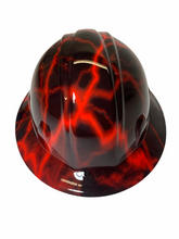 Load image into Gallery viewer, Hydro Dipped Hard Hat Sl Series Full Brim Custom Red Lightning