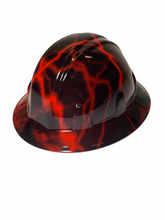 Load image into Gallery viewer, Hydro Dipped Hard Hat Sl Series Full Brim Custom Red Lightning