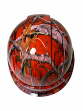 Load image into Gallery viewer, Hydro Dipped Hard Hat Ridgeline Cap Style Custom Red Vista Camo