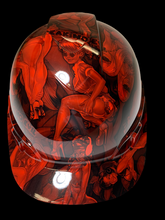 Load image into Gallery viewer, Custom Hydro Dip Hard Hat Ridgeline Cap Style Custom Red Naughty No Evil