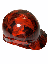 Load image into Gallery viewer, Custom Hydro Dip Hard Hat Ridgeline Cap Style Custom Red Naughty No Evil