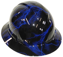 Load image into Gallery viewer, Hydro Dipped Hard Hat Ridgeline Full Brim Custom Blue Lightning