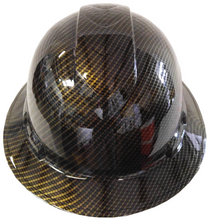 Load image into Gallery viewer, Hard Hat Ridgeline Full Brim Custom Gold Carbon Fiber Hydro Dipped