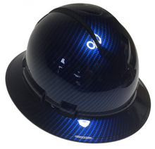 Load image into Gallery viewer, Hard Hat Ridgeline Full Brim Custom Kandy Blue Carbon Fiber Hydro Dipped