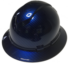 Load image into Gallery viewer, Hard Hat Ridgeline Full Brim Custom Kandy Blue Carbon Fiber Hydro Dipped
