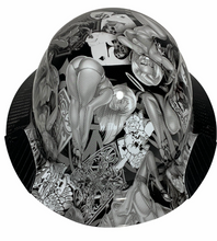 Load image into Gallery viewer, Custom Hydro Dipped Black and White Naughty Boy Lift DAX Fifty 50 Carbon Fiber HDF50C-19WC Full Brim Hard Hat