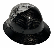 Load image into Gallery viewer, Custom Hydro Dipped Black and White Naughty Boy Lift DAX Fifty 50 Carbon Fiber HDF50C-19WC Full Brim Hard Hat