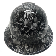 Load image into Gallery viewer, Custom Hard Hat White No Evil Skeletons Full Brim Ridgeline