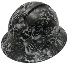 Load image into Gallery viewer, Custom Hard Hat White No Evil Skeletons Full Brim Ridgeline