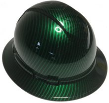 Load image into Gallery viewer, Custom Hard Hat Green Kandy Carbon Fiber Hydro Dipped Full Brim Ridgeline
