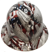 Load image into Gallery viewer, Hydro Dipped Hard Hat Ridgeline Full Brim Custom Amendments American Flags High Gloss