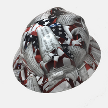 Load image into Gallery viewer, Custom Hydro Dipped Hard Hat Amendments American Flag Full Brim MSA