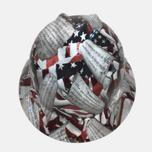 Load image into Gallery viewer, Custom Hydro Dipped Hard Hat Amendments American Flag Full Brim MSA