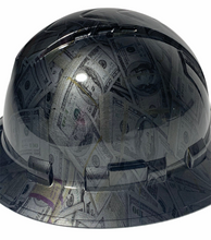Load image into Gallery viewer, Custom Hydro Dipped Hard Hat Silver Metallic 100 Stacks Ridgeline Vented Full Brim