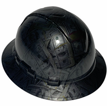 Load image into Gallery viewer, Custom Hydro Dipped Hard Hat Silver Metallic 100 Stacks Ridgeline Vented Full Brim