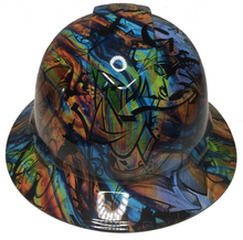 Load image into Gallery viewer, Custom Hard Hat Oil Slick Graffiti Full Brim Ridgeline