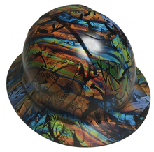 Load image into Gallery viewer, Custom Hard Hat Oil Slick Graffiti Full Brim Ridgeline