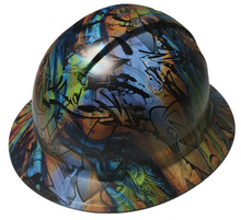 Load image into Gallery viewer, Custom Hard Hat Oil Slick Graffiti Full Brim Ridgeline