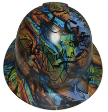 Load image into Gallery viewer, Custom Hard Hat Oil Slick Graffiti Full Brim Ridgeline