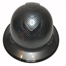 Load image into Gallery viewer, Custom Hard Hat True Weave Carbon Fiber Hydro Dipped with Black EdgeGard Full Brim Ridgeline