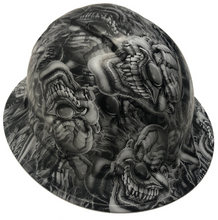 Load image into Gallery viewer, Custom Hydro Dipped Hard Hat White Boss Skulls Full Brim Ridgeline