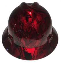 Load image into Gallery viewer, Custom Hard Hat MSA V-Gard Full Brim Kandy Red Graffiti
