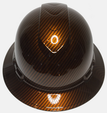 Load image into Gallery viewer, Custom Hard Hat Copper Kandy Carbon Fiber Hydro Dipped Full Brim Ridgeline