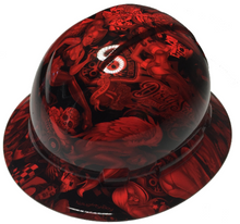 Load image into Gallery viewer, Hard Hat Ridgeline Full Brim Custom Red Naughty Boy
