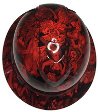 Load image into Gallery viewer, Hard Hat Ridgeline Full Brim Custom Red Naughty Boy