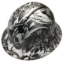 Load image into Gallery viewer, Custom Hard Hat White Graffiti Full Brim Ridgeline