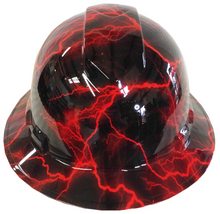 Load image into Gallery viewer, Hard Hat Ridgeline Full Brim Custom Red Lightning Hydro Dipped