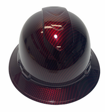Load image into Gallery viewer, Custom Hard Hat Red Kandy Carbon Fiber Hydro Dipped Full Brim Ridgeline