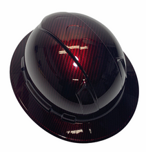 Load image into Gallery viewer, Custom Hard Hat Red Kandy Carbon Fiber Hydro Dipped Full Brim Ridgeline